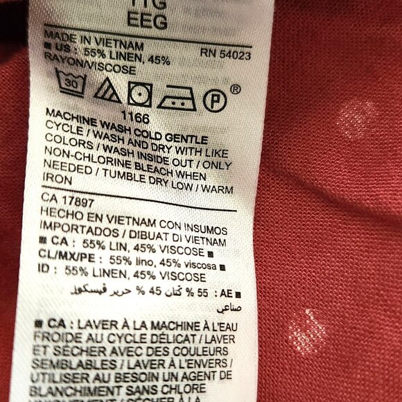 Linen, Polka Dot, short sleeve, button down, Old Navy, XXL - Picture 5 of 5